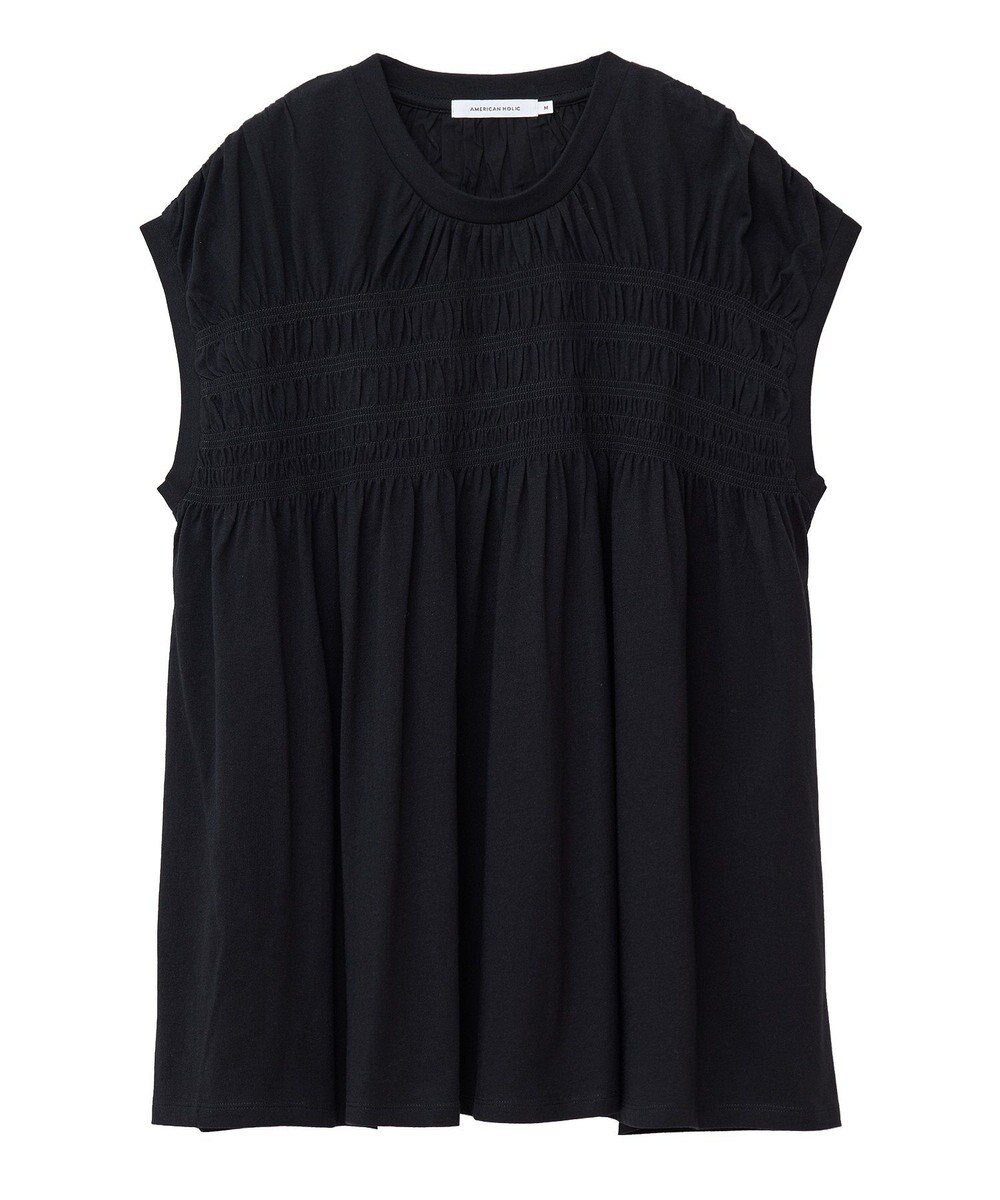 AMERICAN HOLIC シャーリング半袖フレアプルオーバー 