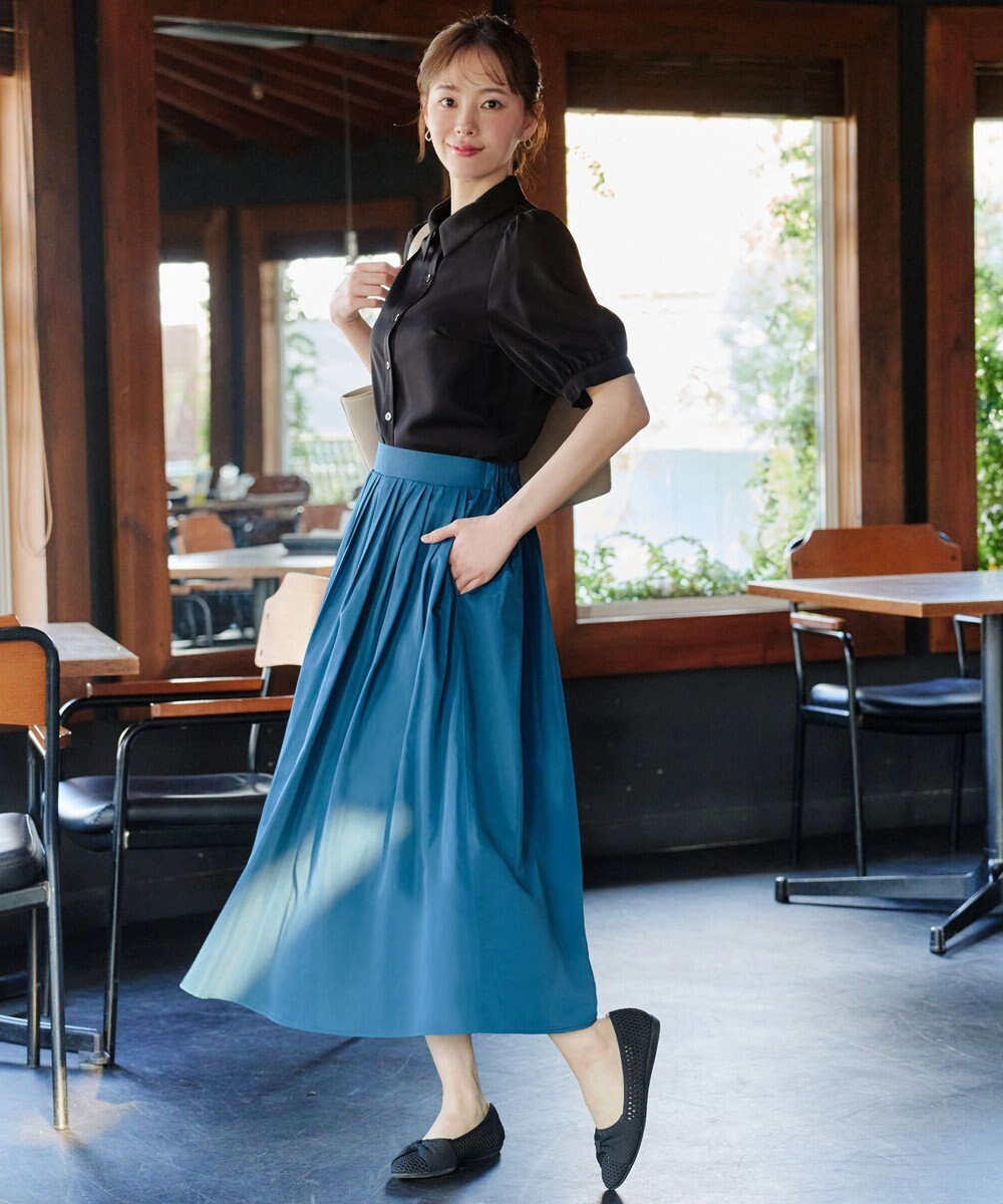 Tiaclasse L 【新色追加】パフスリーブシャツブラウス 