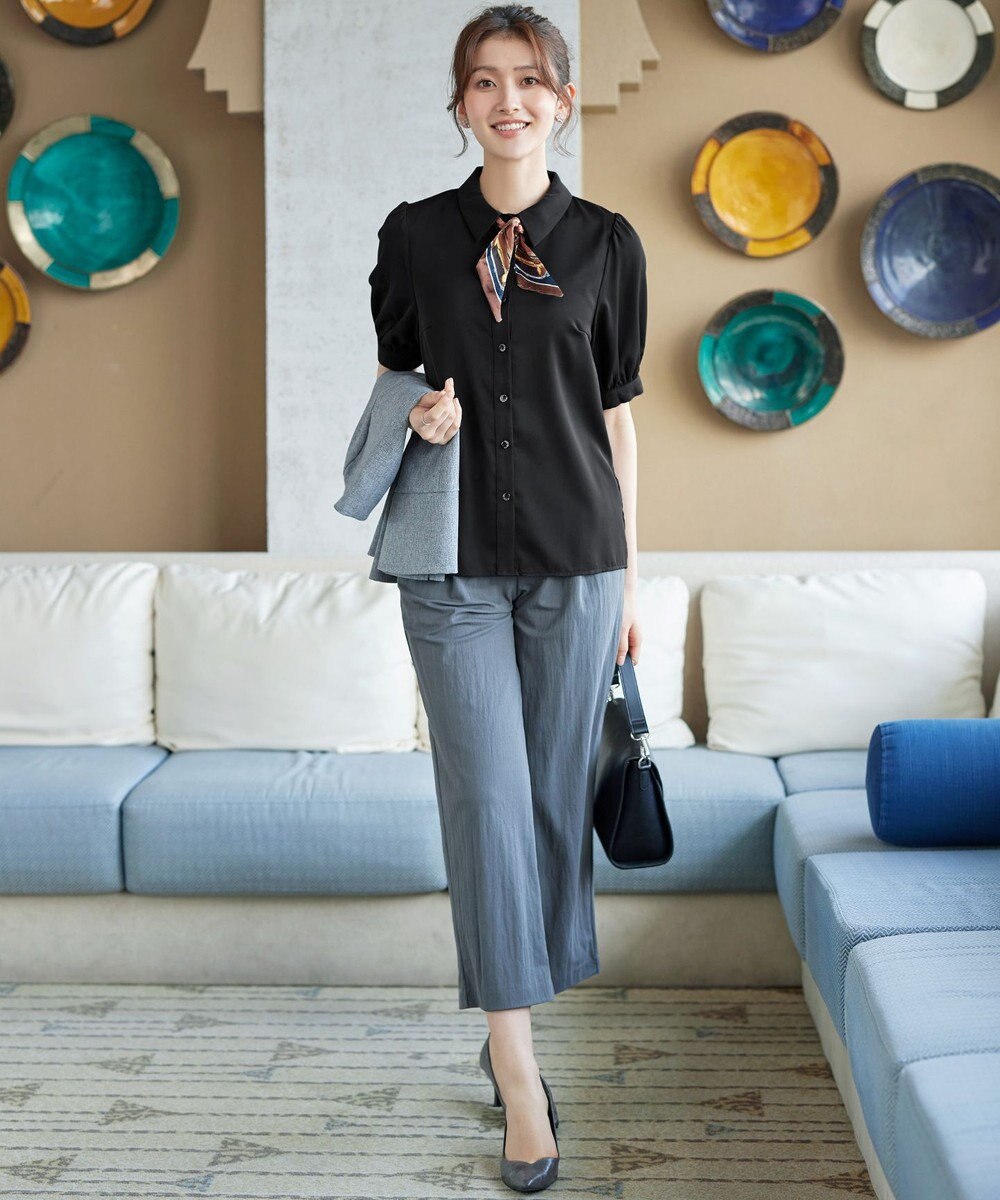 Tiaclasse L 【新色追加】パフスリーブシャツブラウス 