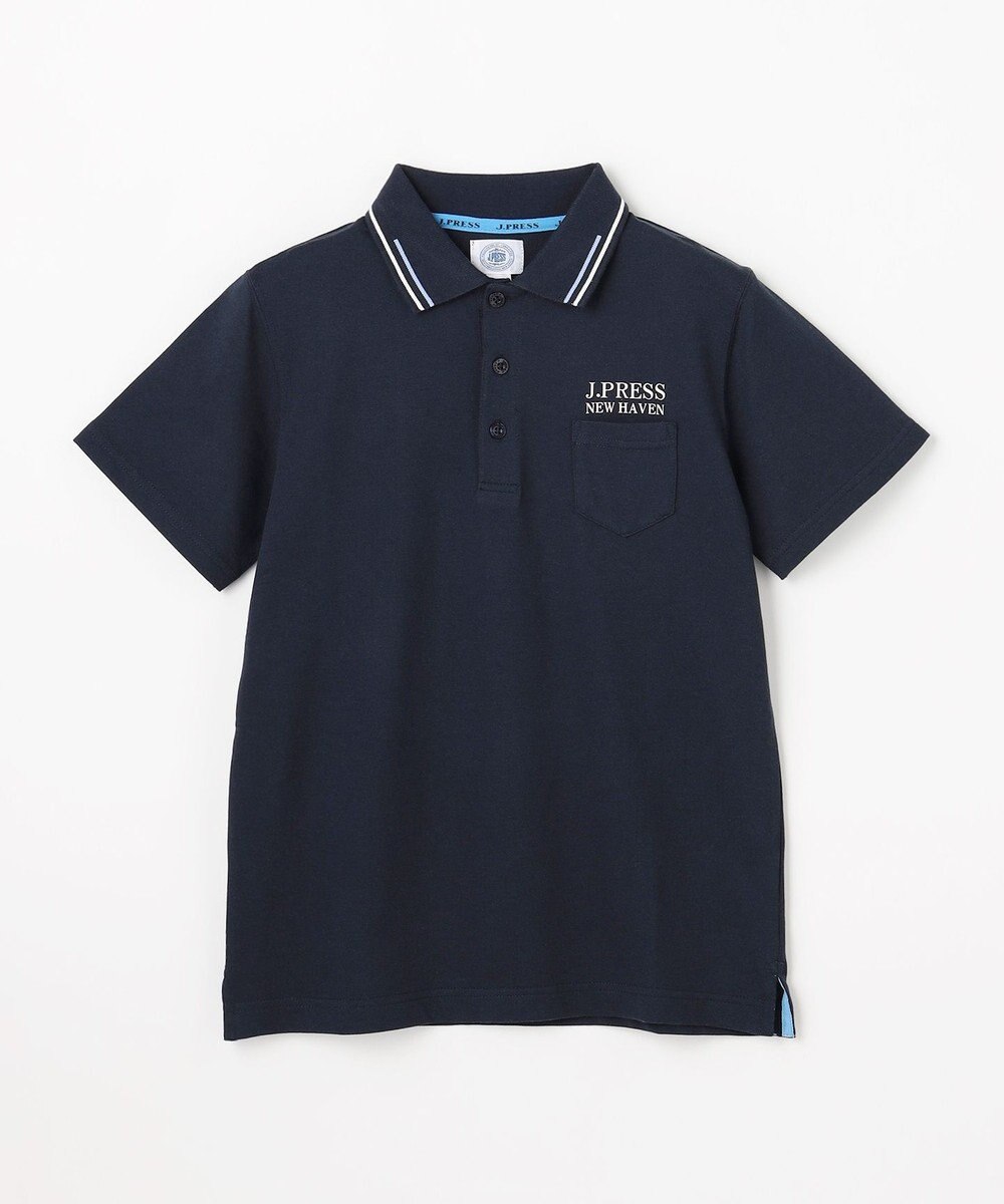 J.PRESS KIDS 【140-170cm】ダブルライン カラー 半袖ポロシャツ 