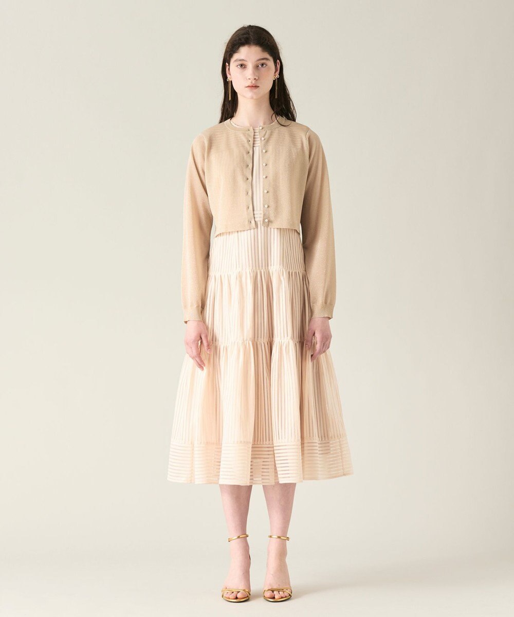 GRACE CONTINENTAL ラメシアーショートニットカーディガン 