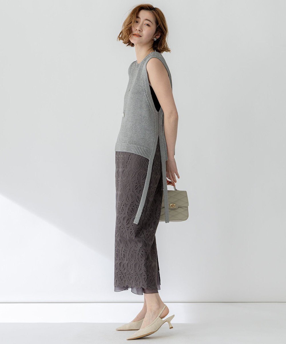 23区 S 【洗える】ブライトリリーヤーン ニット ベスト 