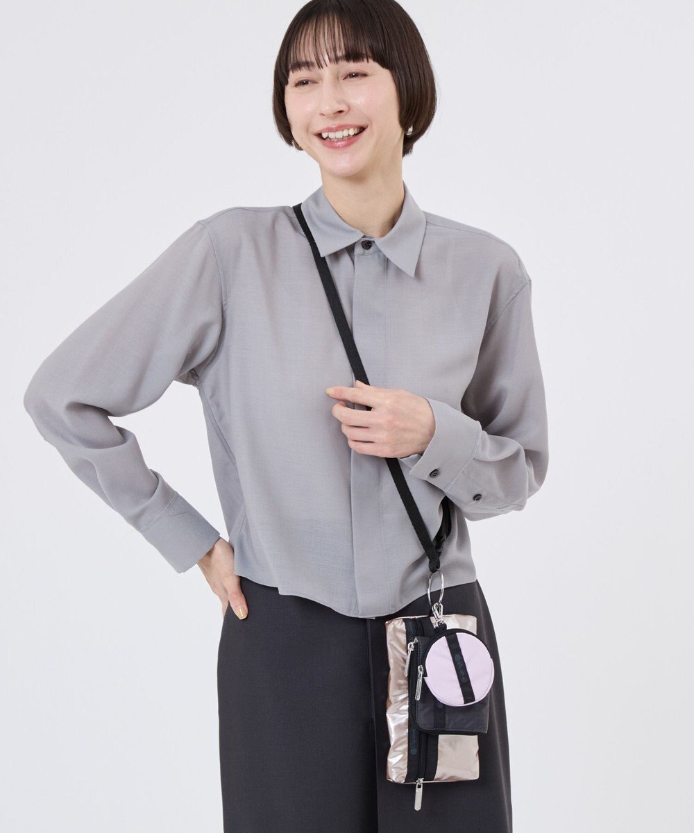 LeSportsac MULTI POUCH WRISTLET/ブラック/ローズゴールドシャイン/ピンク 