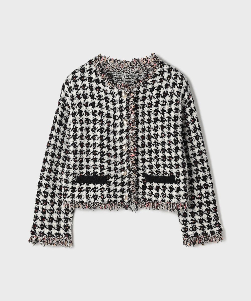 GRACE CONTINENTAL ツイードニットショートカーディガン 