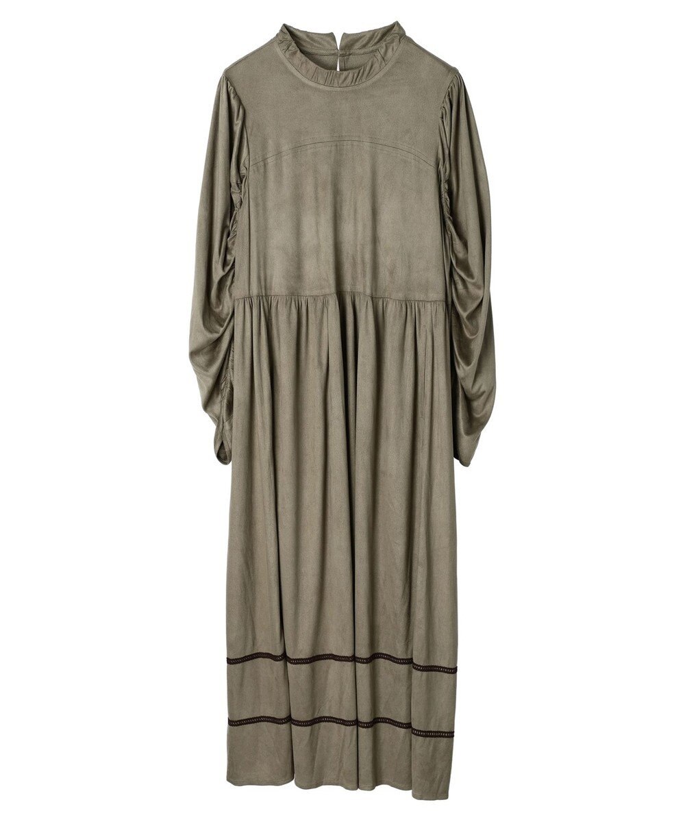 Green Parks ■ＥＳＣＡＲ　スエード調ギャザーキリカエワンピース 