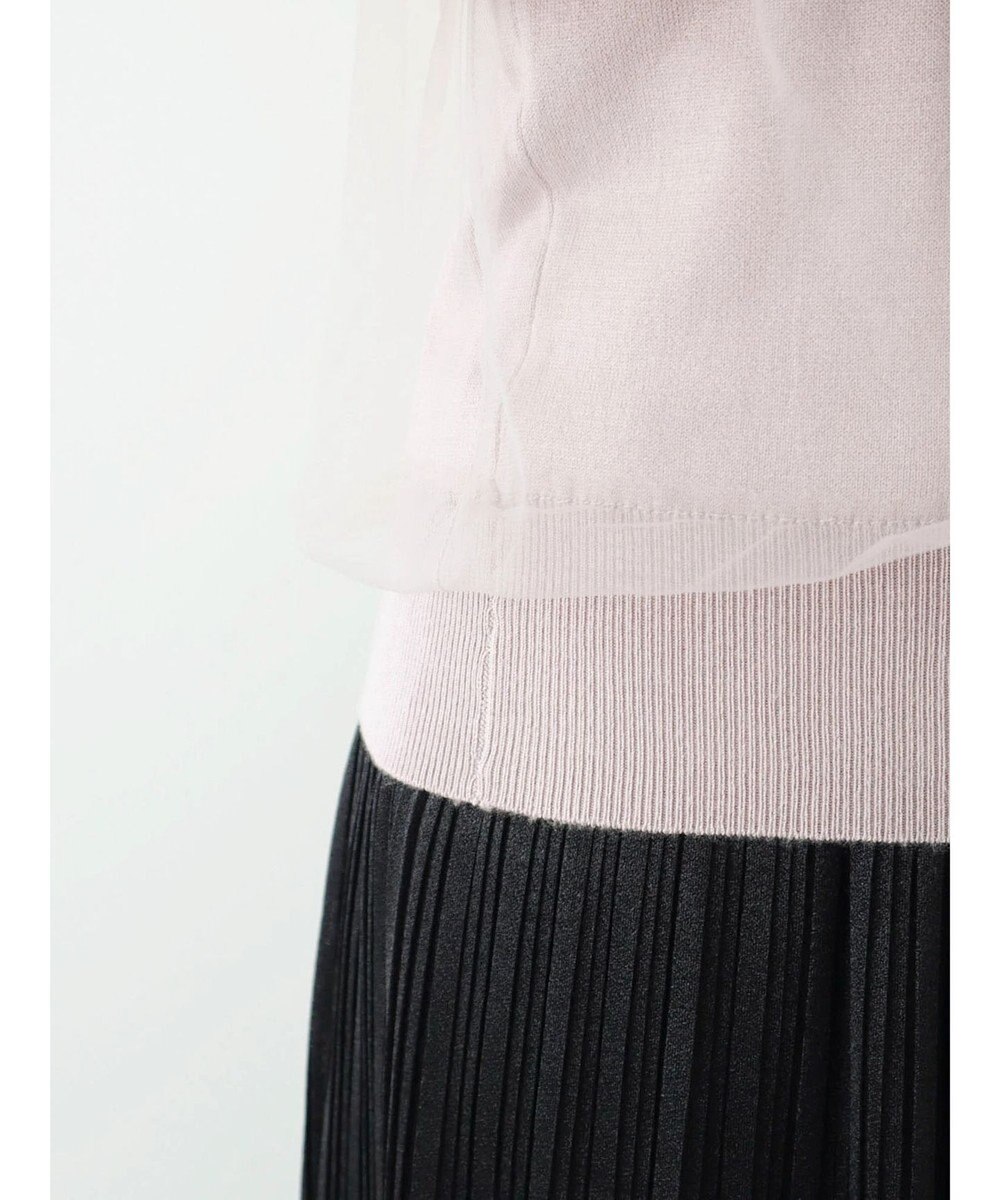 Green Parks ・swing by チュールレイヤーノースリーブニット 