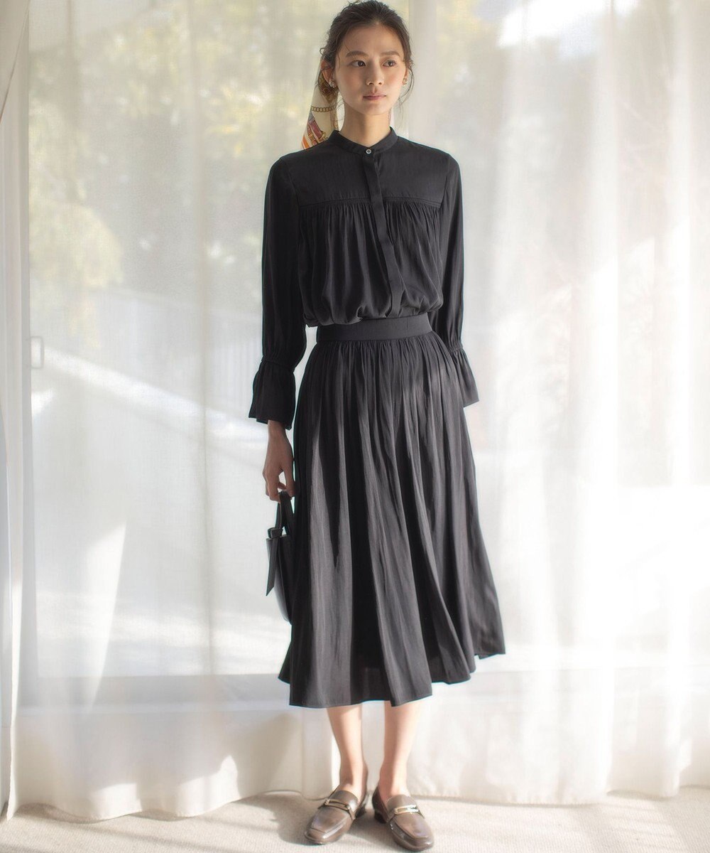 組曲 【WEB限定】ギャザーライトデシン スカート 