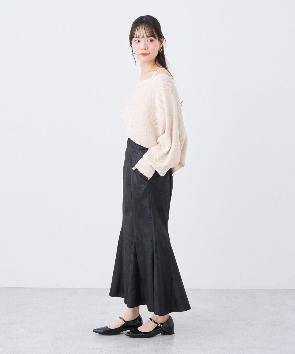 earth music&ecology フェイクレザーマーメイドスカート 