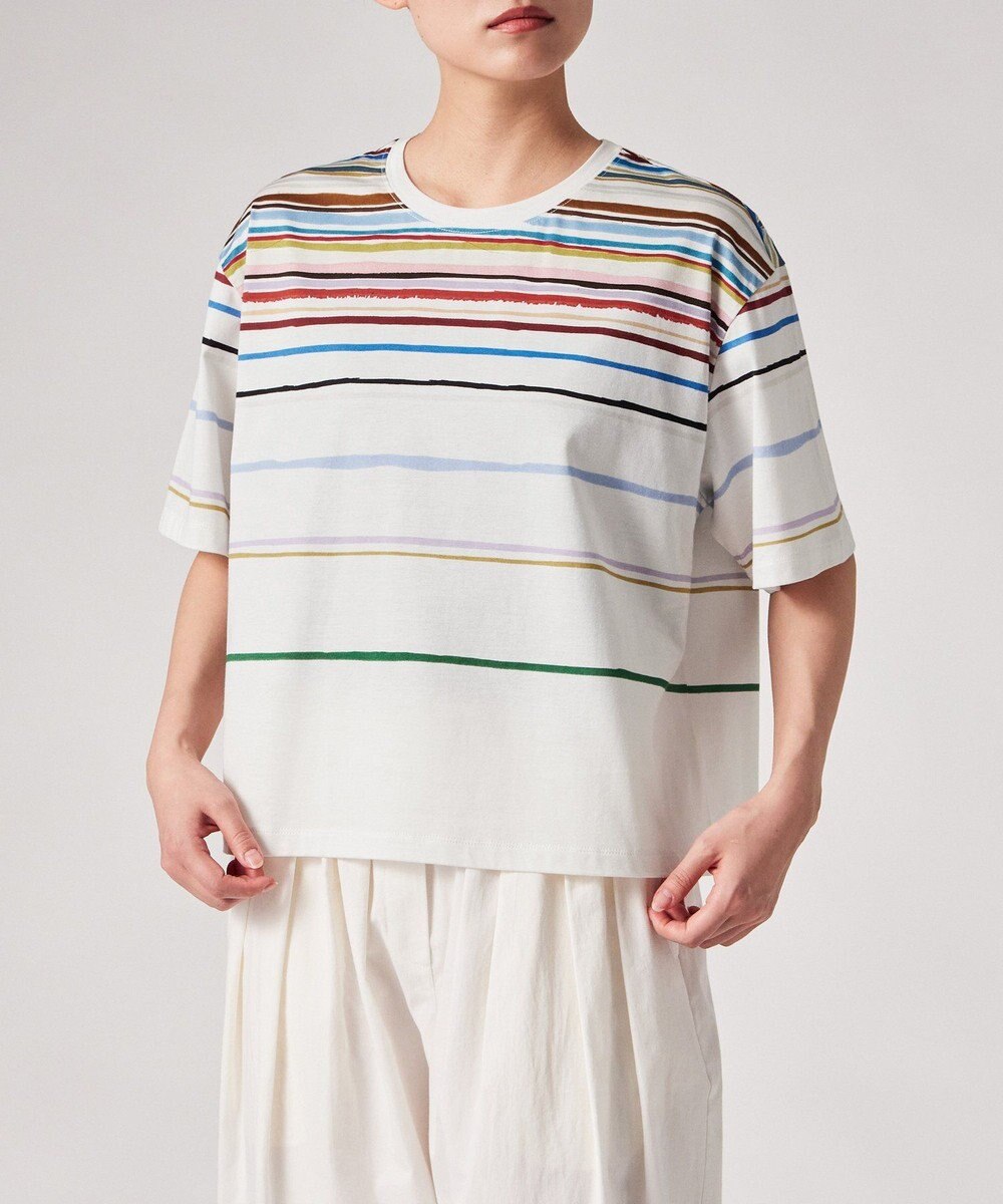 Paul Smith Cairo Stripe Chalk プリントTシャツ 