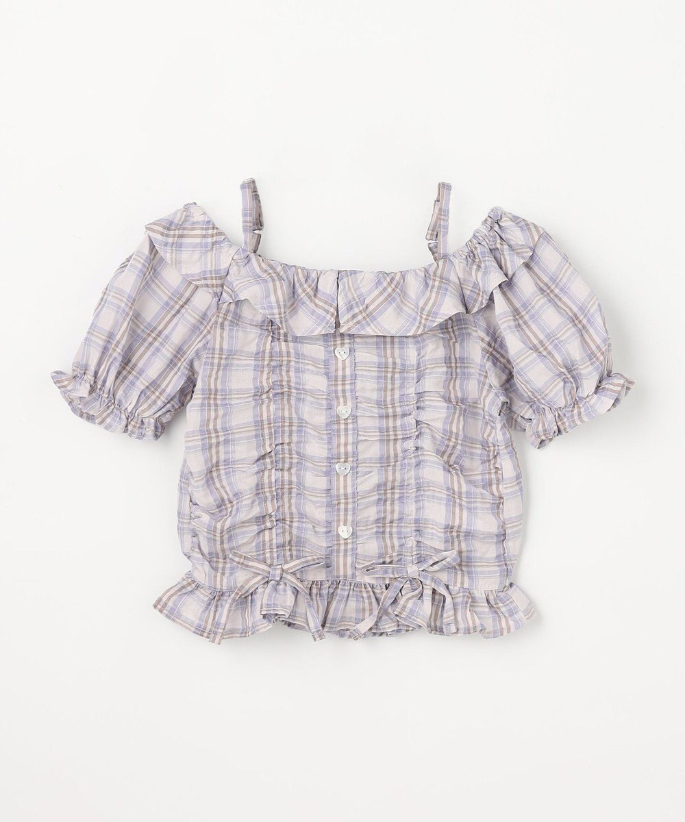 ANY KIDS 【洗濯機可能】2WAY チェックブラウス 