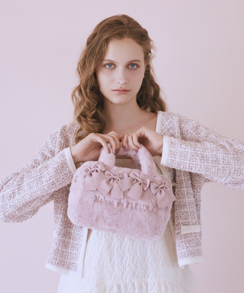 Maison de FLEUR ピンクマニア2Wayファーリボンミニバッグ 