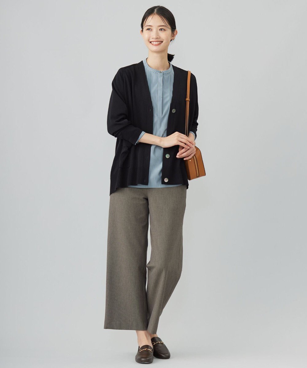J.PRESS LADIES L 【洗える】SILKY RAYON STRETCH Vネック カーディガン 