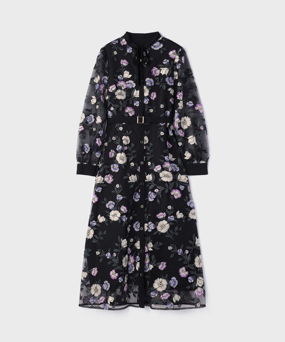 GRACE CONTINENTAL マルチ刺繍フレアワンピース 