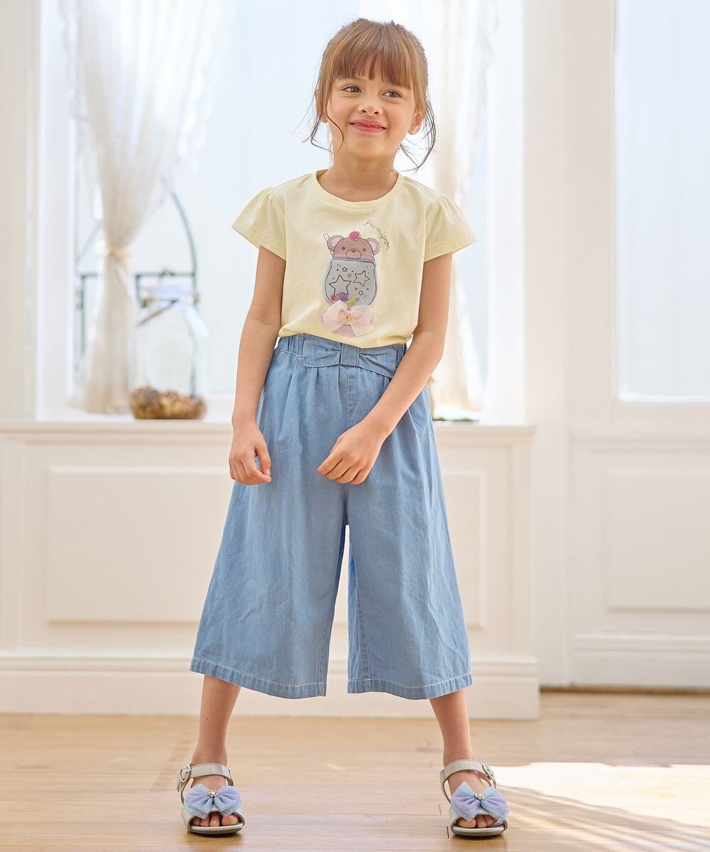 ANY KIDS シャンブレー ガウチョパンツ 