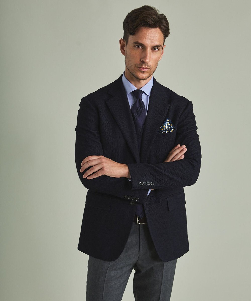 GOTAIRIKU 【カーディガンジャケット】ブリスターバーズアイ ニットジャケット 