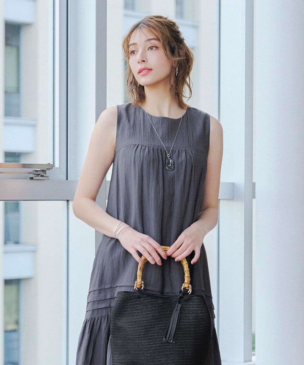 Tiaclasse 【洗える】ピンタックロングワンピース 