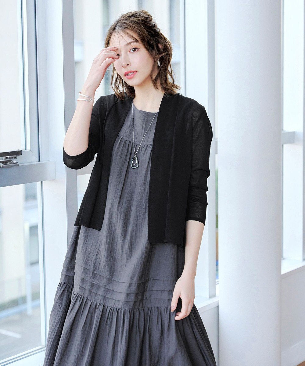 Tiaclasse 【洗える】ピンタックロングワンピース 