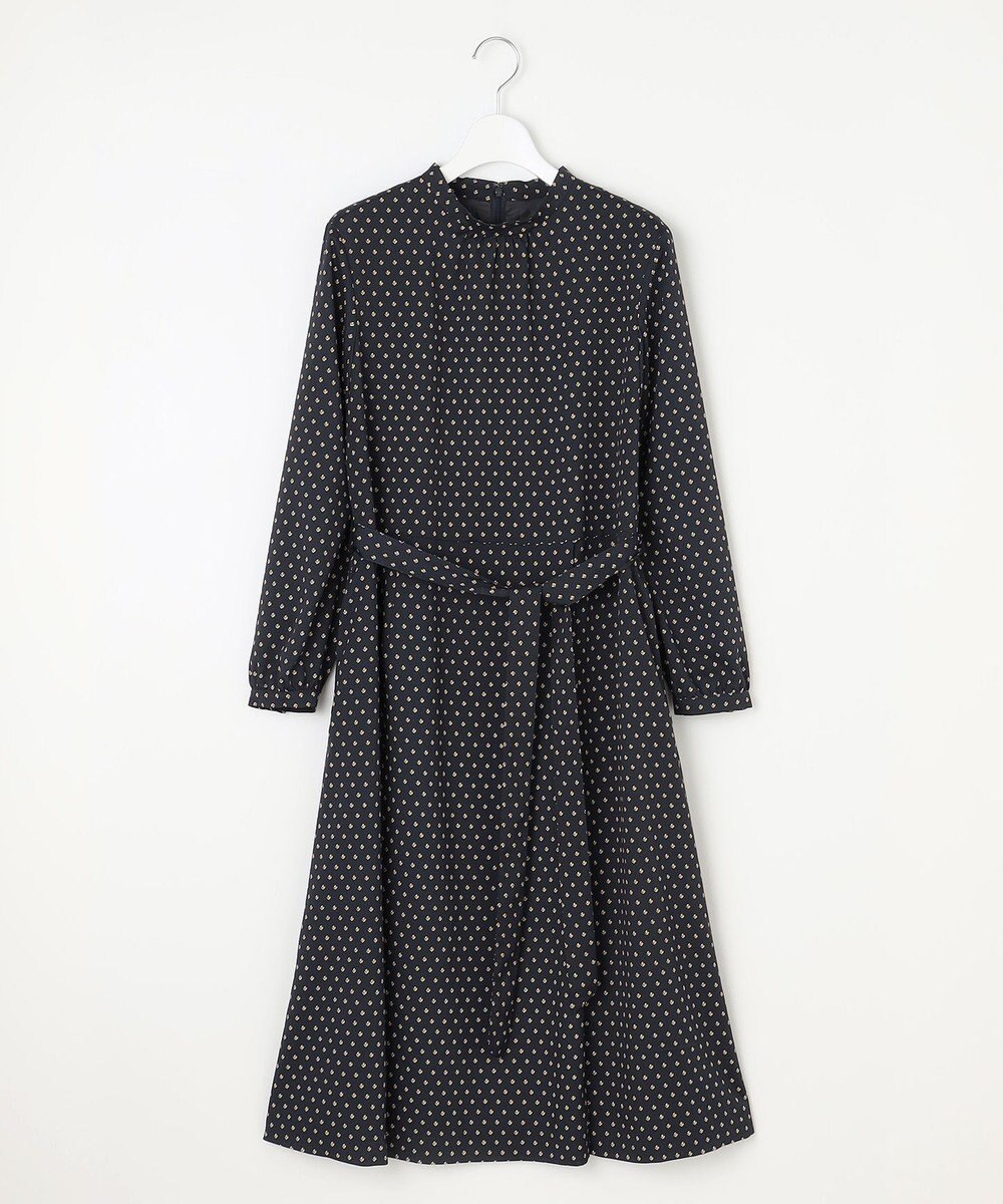 J.PRESS LADIES L 【洗える】ジオメトリックプリント ワンピース 