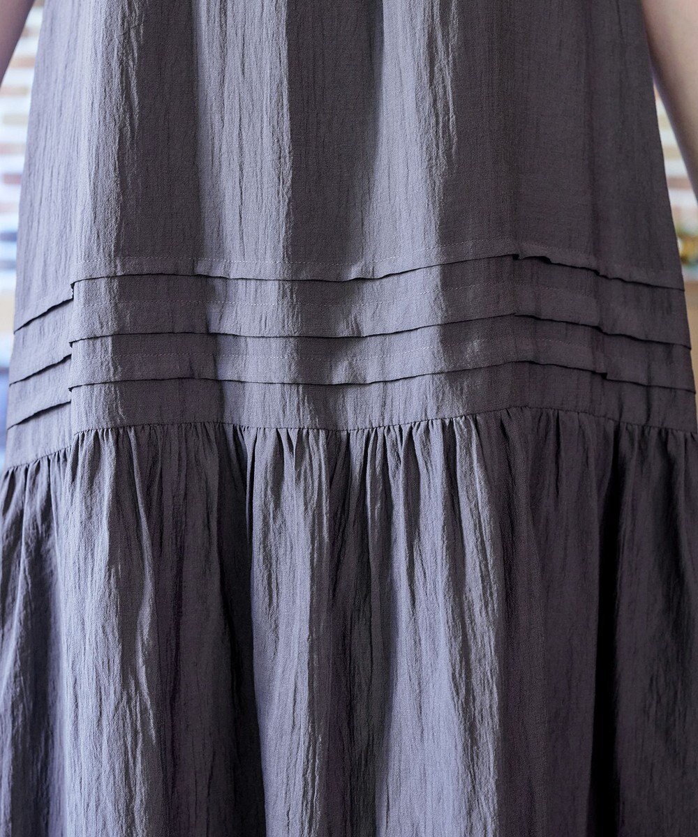 Tiaclasse 【洗える】ピンタックロングワンピース 