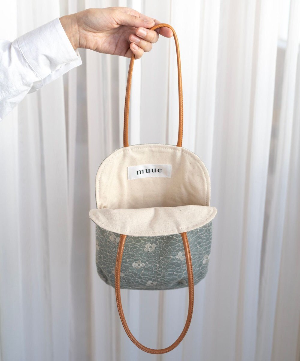 AND WOOL 【手刺繍のような刺繍が美しい】ハイドランジア刺繍 miniバッグ 