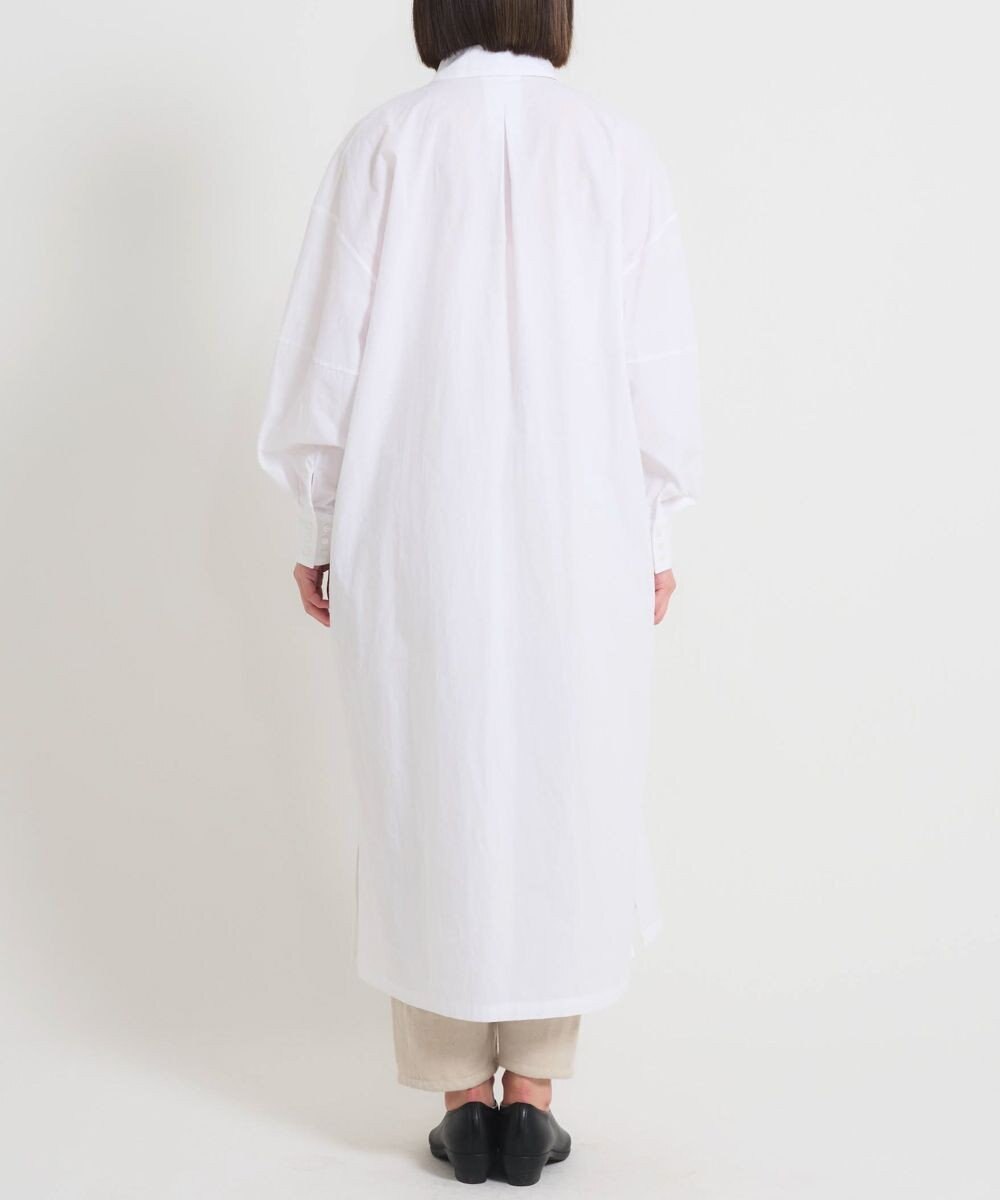 muuc 〈多彩な着方が叶う〉〈衿立て＆衿折り〉〈遠州織物の工場で織られた上質なコットン生地〉リボン紐付き多様衿 シャツワンピース 