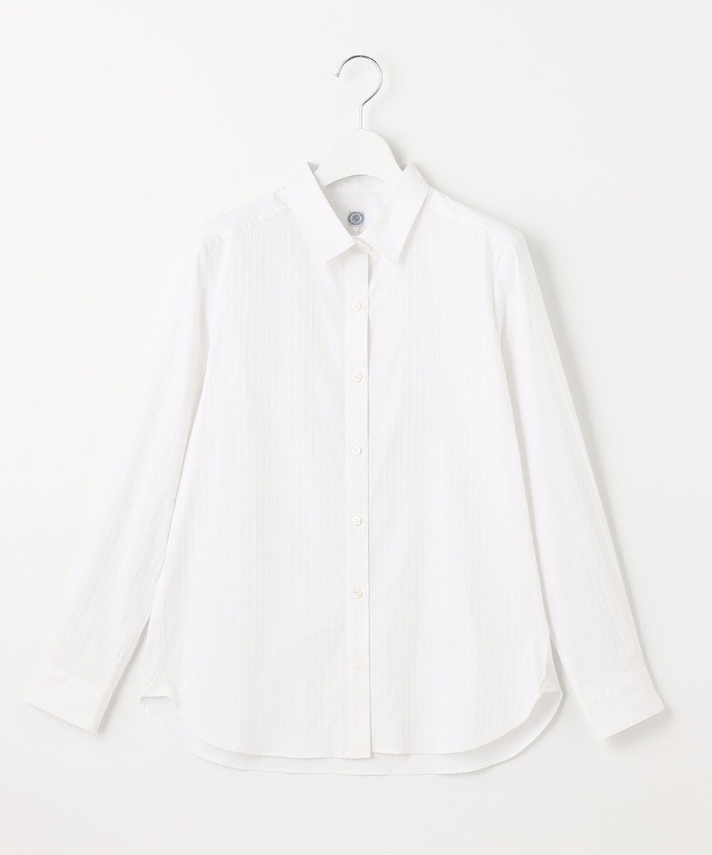 J.PRESS LADIES L 【洗える】ドビーストレッチ シャツカラー ブラウス 