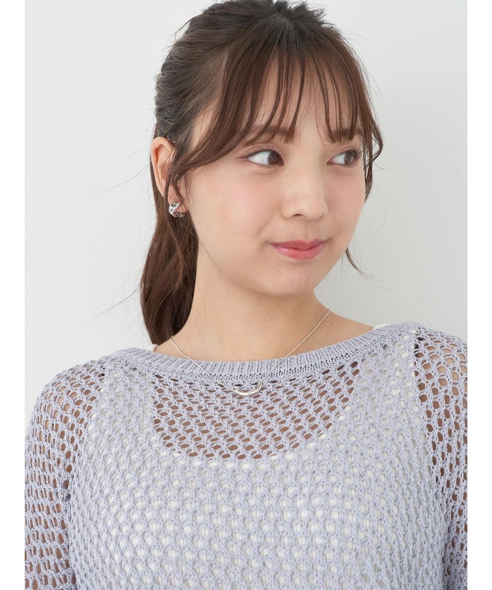 earth music&ecology スパンコールショートゆるニット 