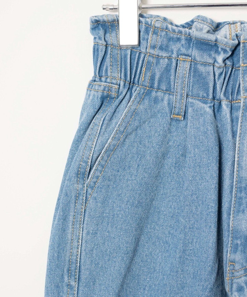 WEGO ウエストフリルマムデニムパンツ 