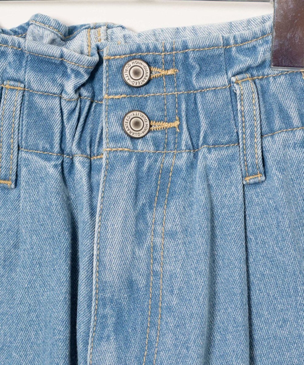 WEGO ウエストフリルマムデニムパンツ 