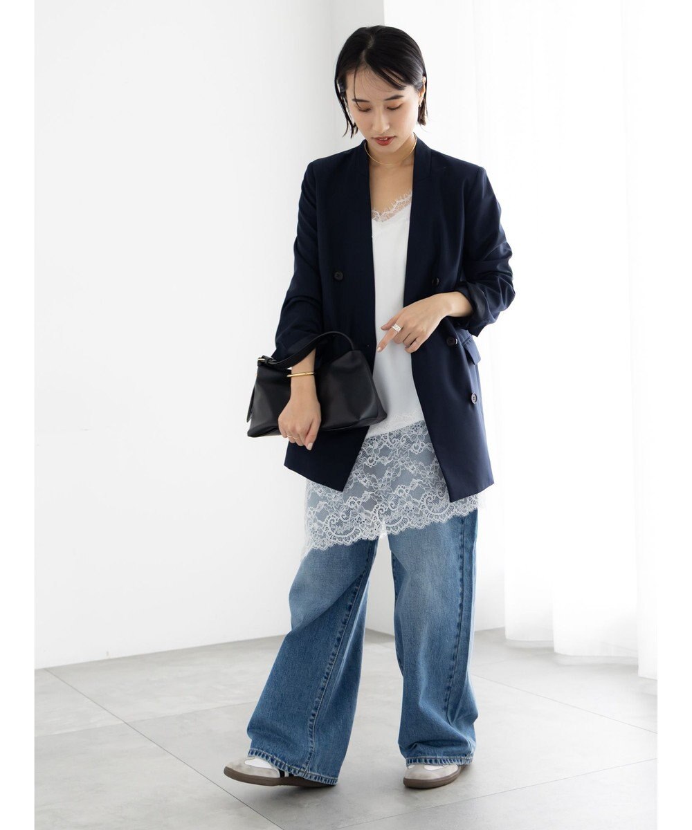 Te chichi ノーカラーダブルブレストジャケット 