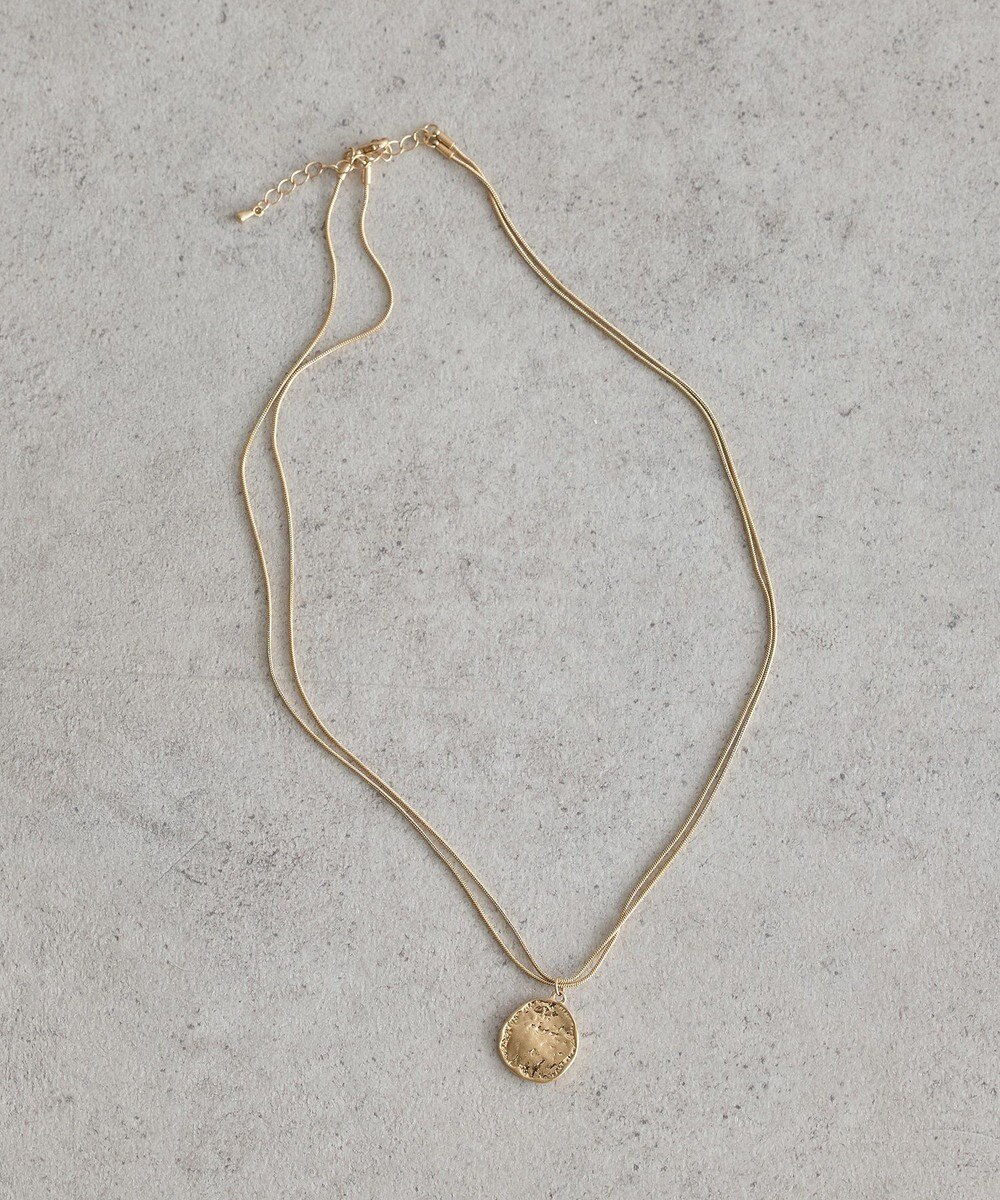 earth music&ecology レイヤードチェーンメダリオンネックレス 