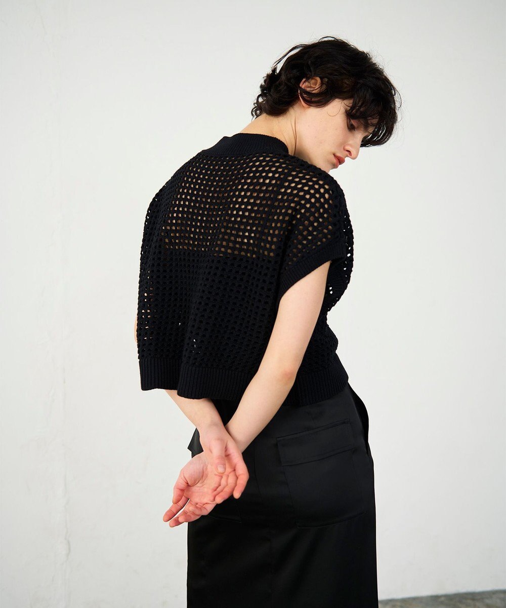 GRACE CONTINENTAL メッシュルーズニットトップ 