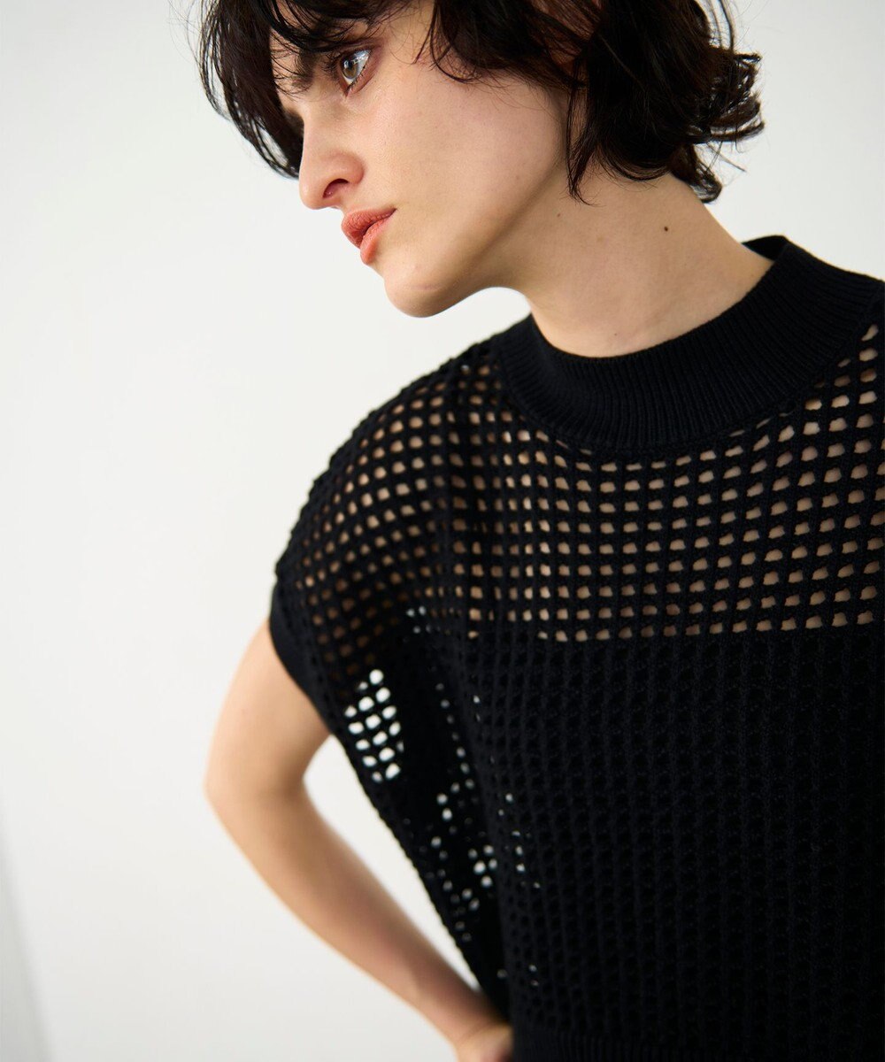 GRACE CONTINENTAL メッシュルーズニットトップ 