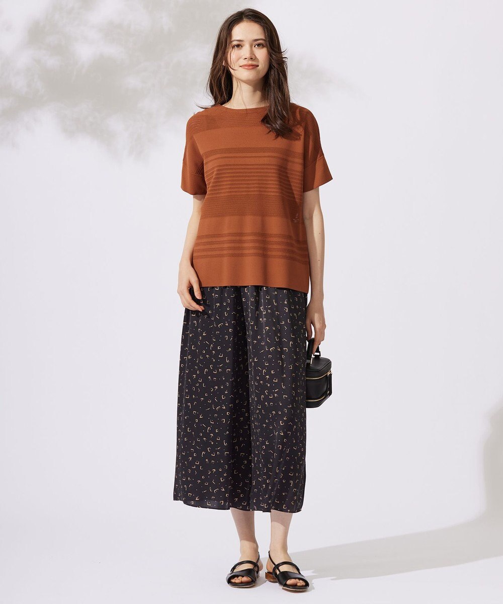 自由区 L 【カタログ掲載・セットアップ対応・ウエストゴム・洗える】セミブライトサテンギャザー パンツ 