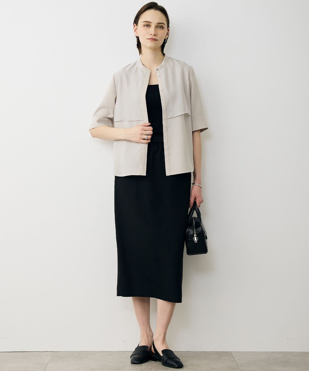 ICB L 【先行予約・WEB限定カラーあり】 FluidBackSatin バンドカラーシャツ 