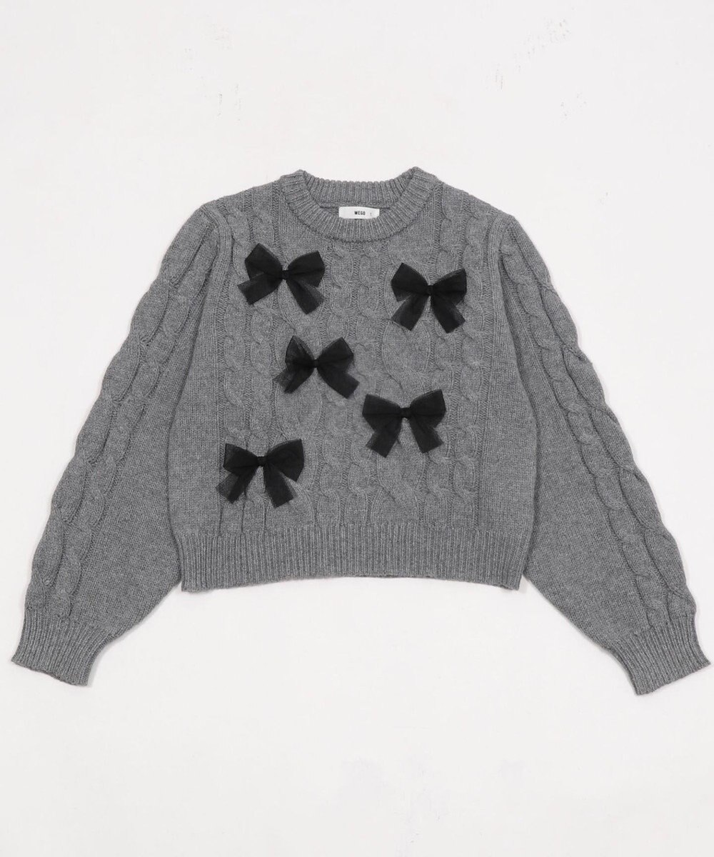 WEGO チュールリボンケーブルニット 