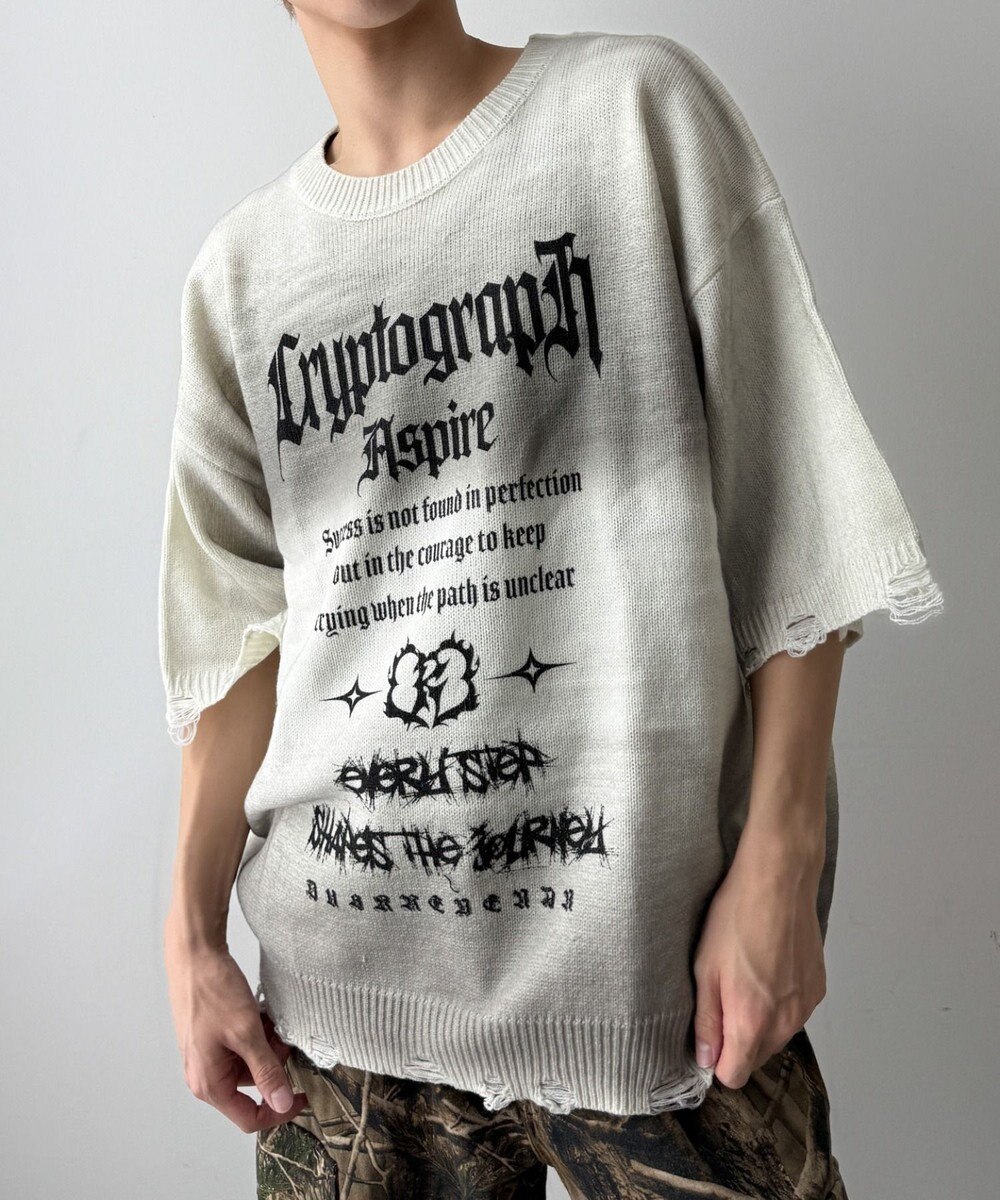 WEGO ダメージボーダーニットプルオーバー(SS) 