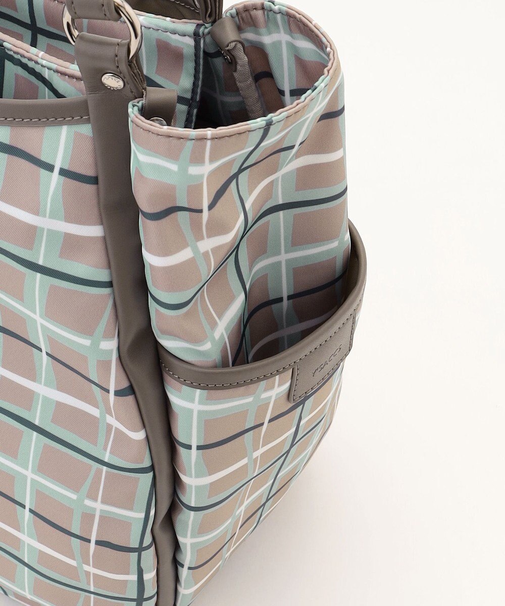 Y'SACCS ドローイングチェックトートバッグ 