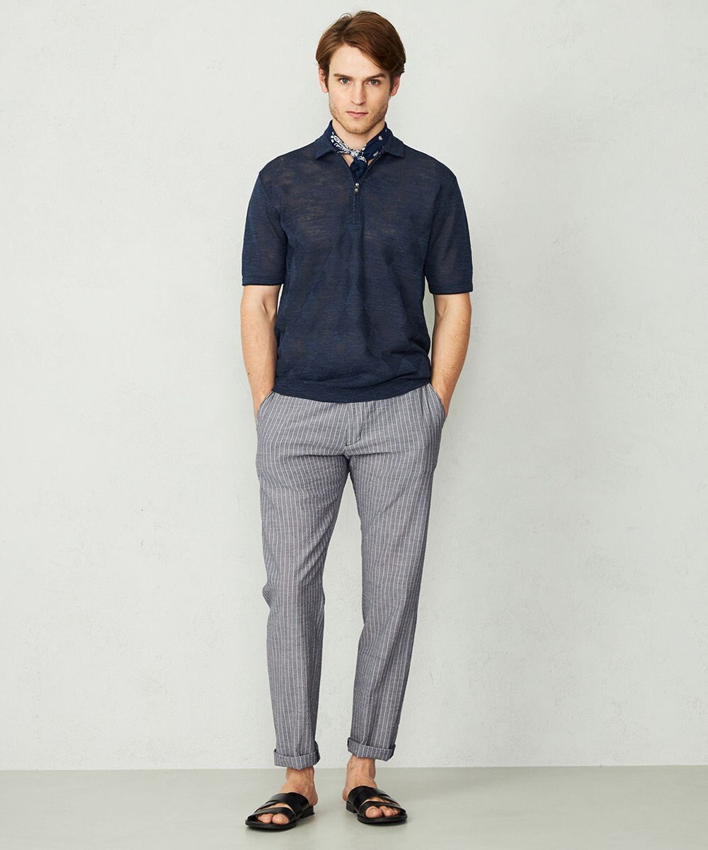 JOSEPH ABBOUD 【キングサイズ・オーガニックコットン】ドライサッカーストライプ　パンツ 