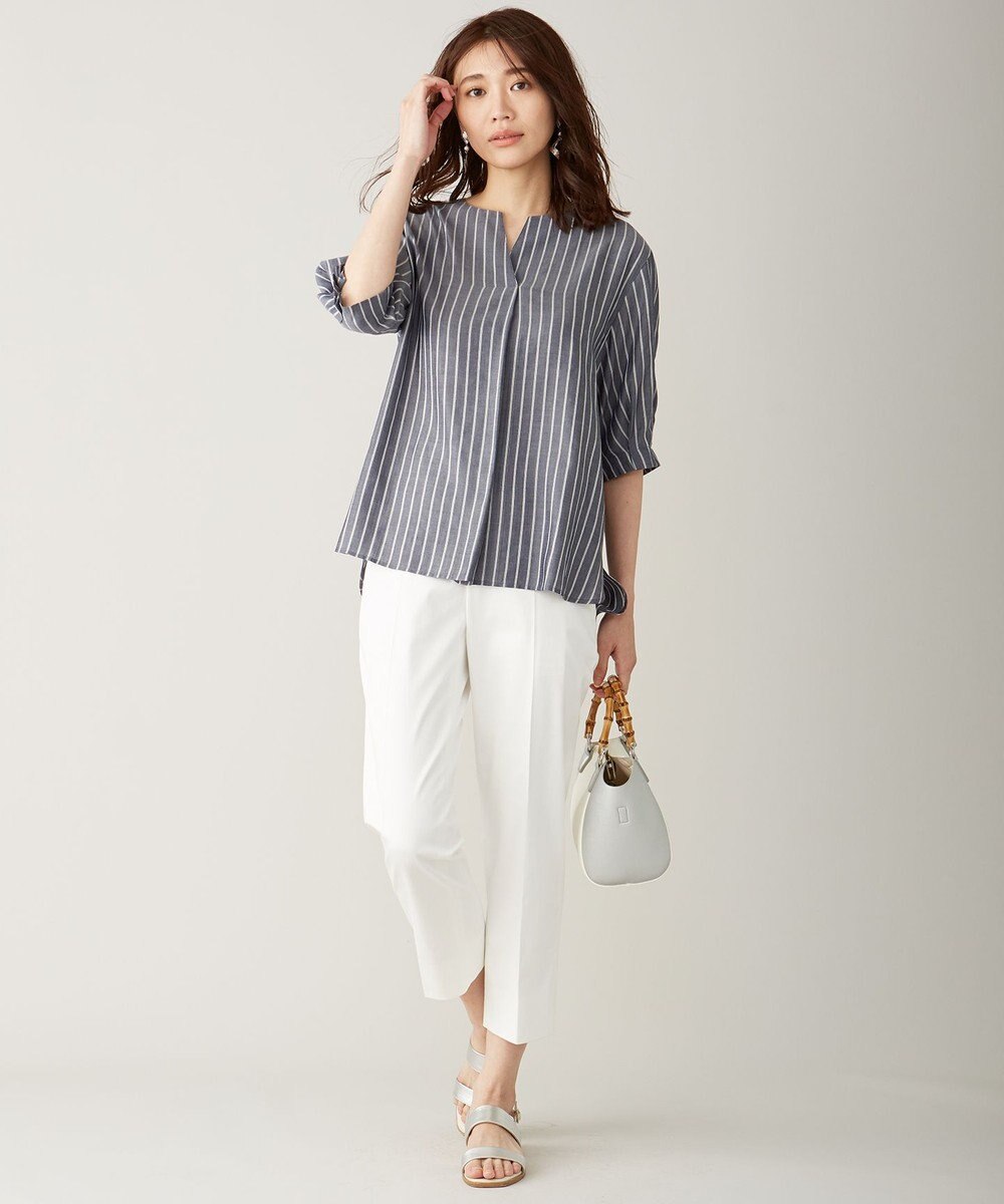 J.PRESS LADIES 【洗える】サテンストレッチ パンツ 