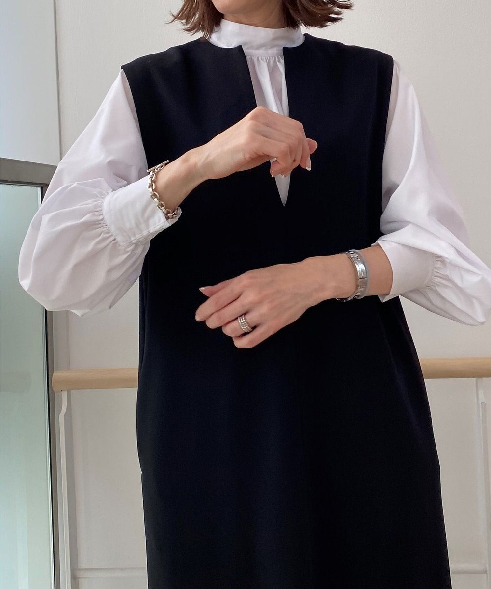 UNFILO イージーケア ギャザーブラウス 