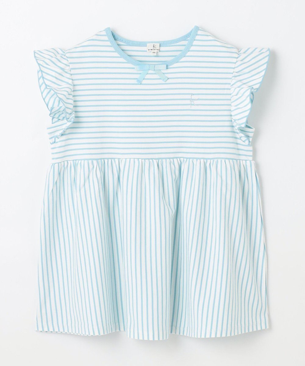 組曲 KIDS 【UVケア】【150-160㎝】マリンボーダー チュニック 