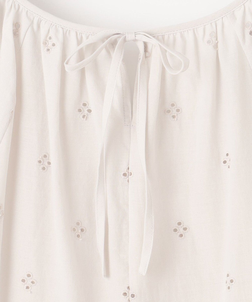 23区 【SLOW/洗える】エンブロイダリーレース ブラウス 