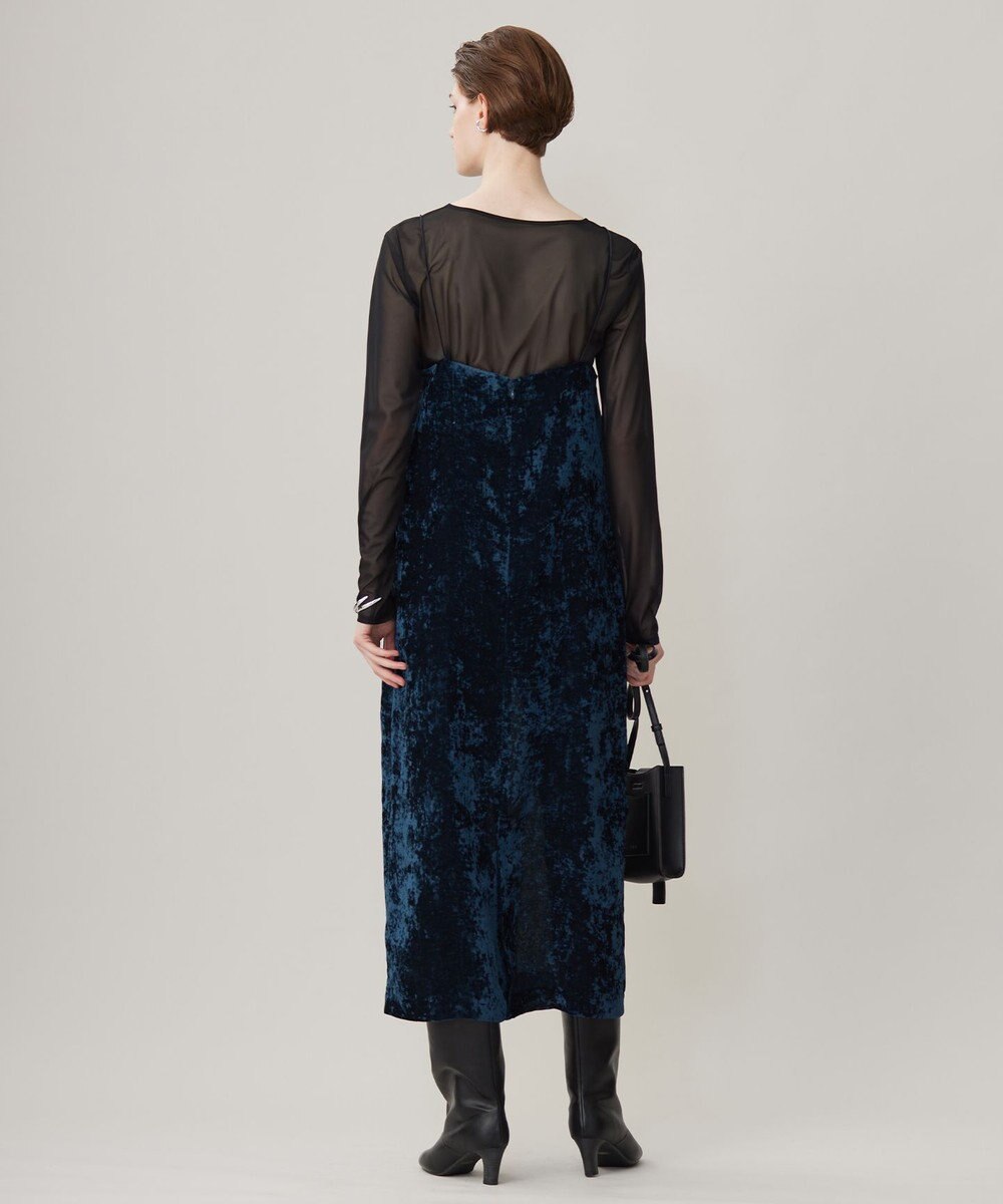 ICB 【洗える】 シアーベルベット キャミソールワンピース 