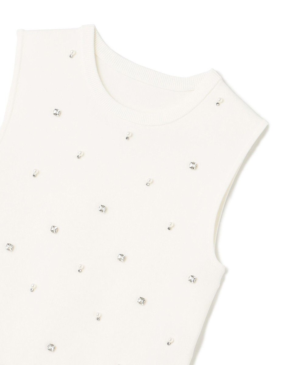 GRACE CONTINENTAL ビジューニットトップ 