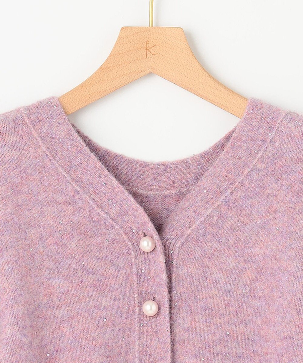 組曲 【人気商品再入荷！】スパンコールヤーン ニットカーディガン 