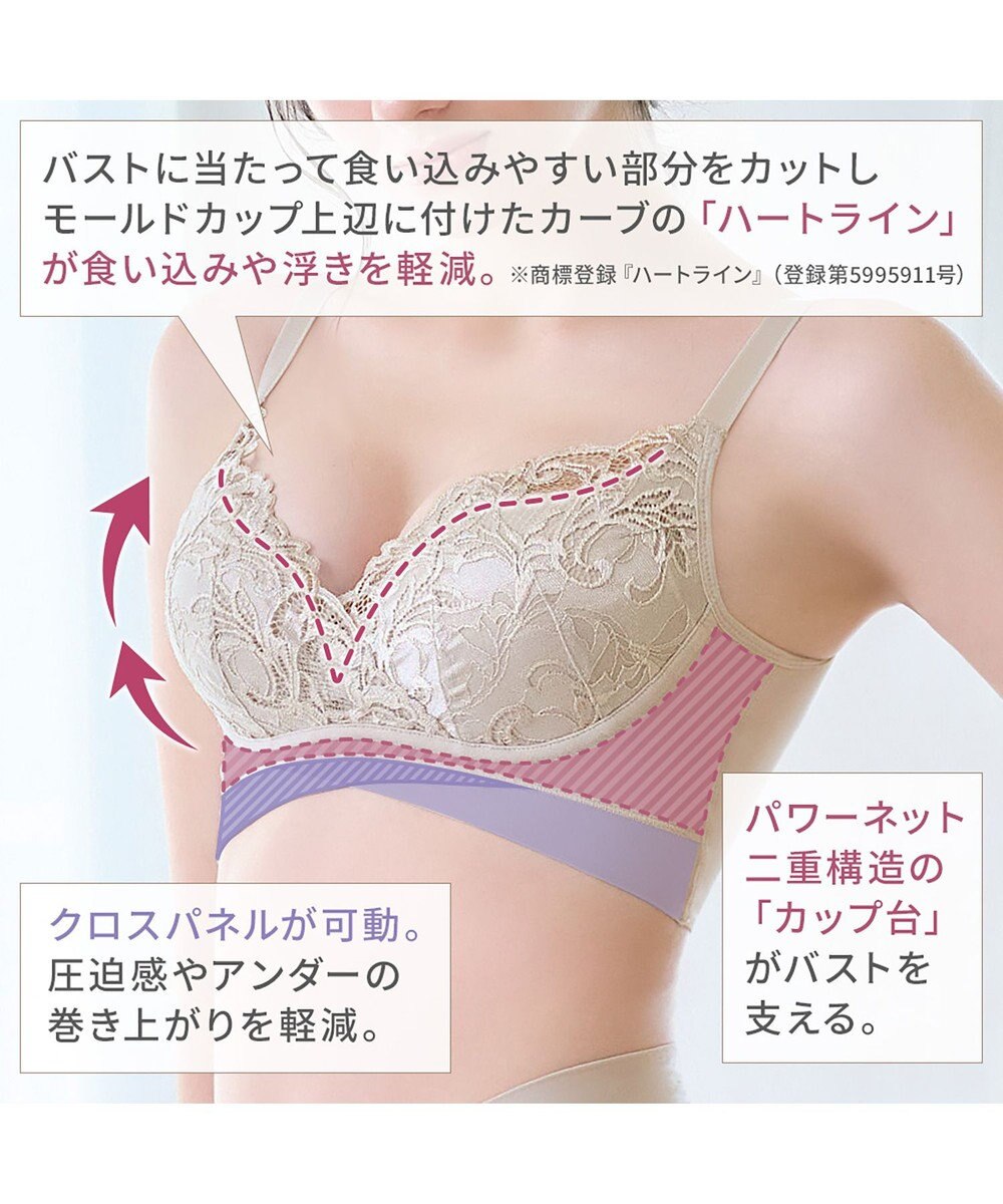 BRADELIS New York 【BRADELIS NewYork peace ブラデリス】ハートのキャッチャーカップで格上げフィットブラ24 補正 ブラジャー ノンワイヤーで楽に美バスト DB124301 