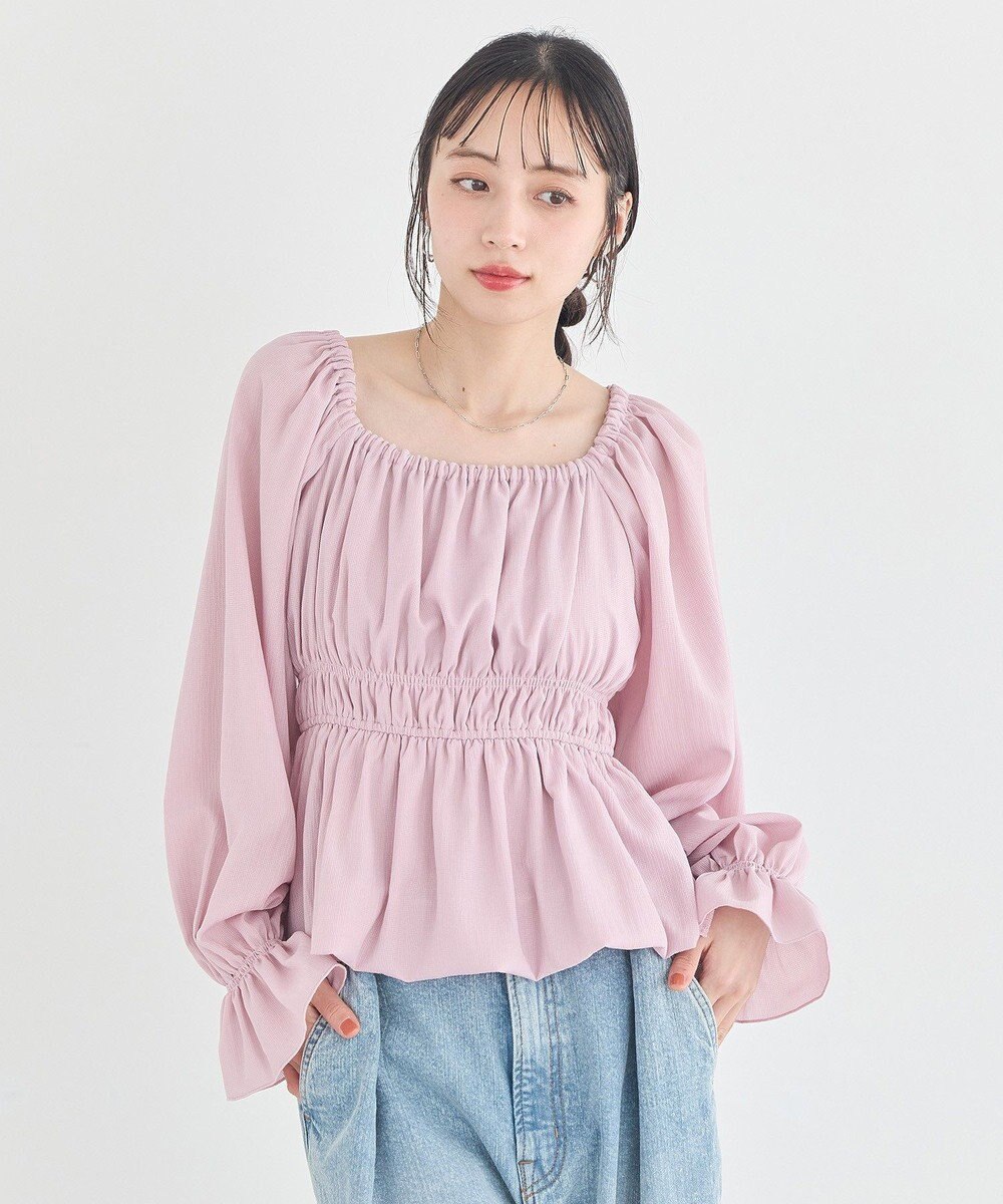 earth music&ecology バルーンヘムブラウス 