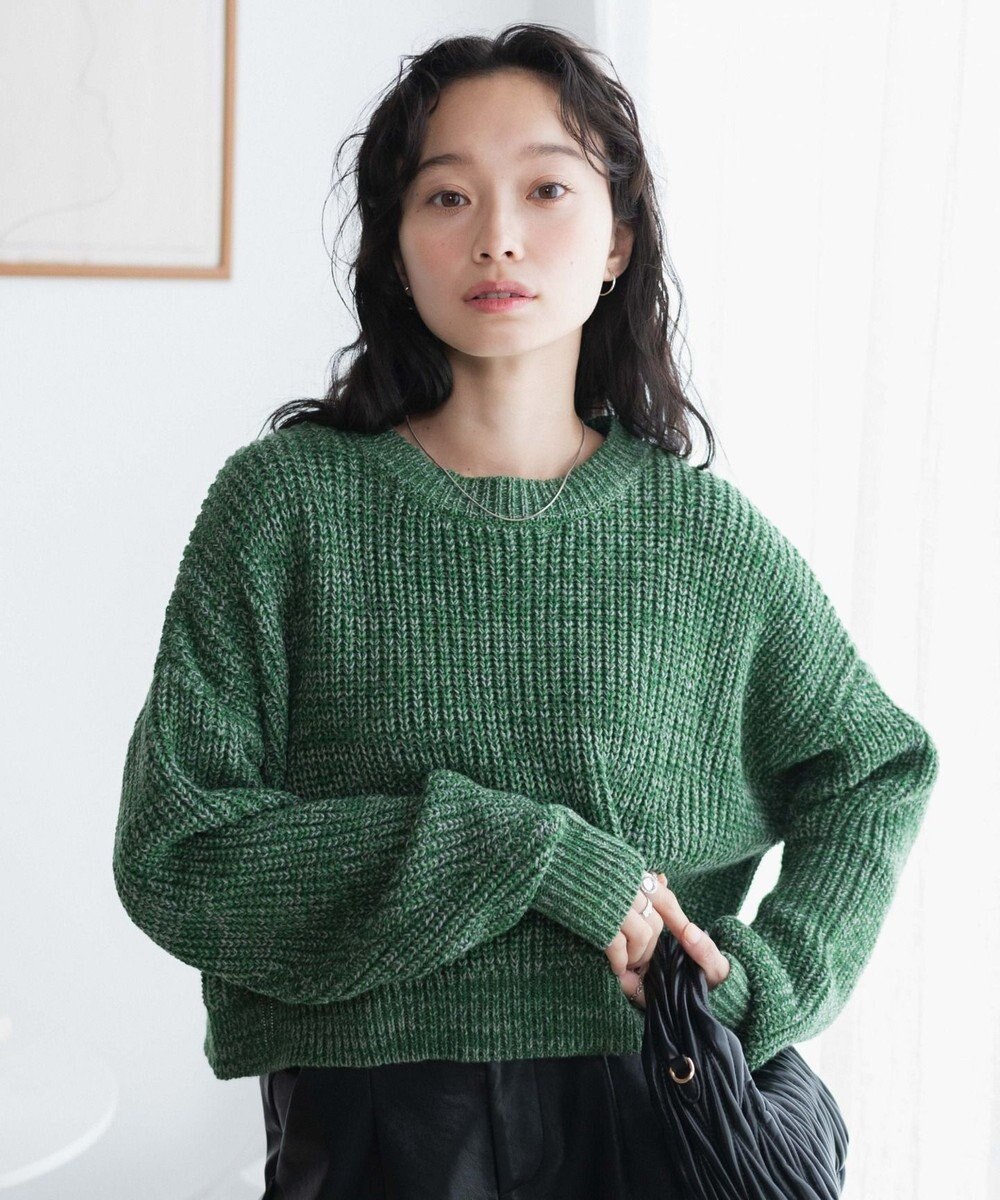 WEGO ミックスカーラーショートニット 