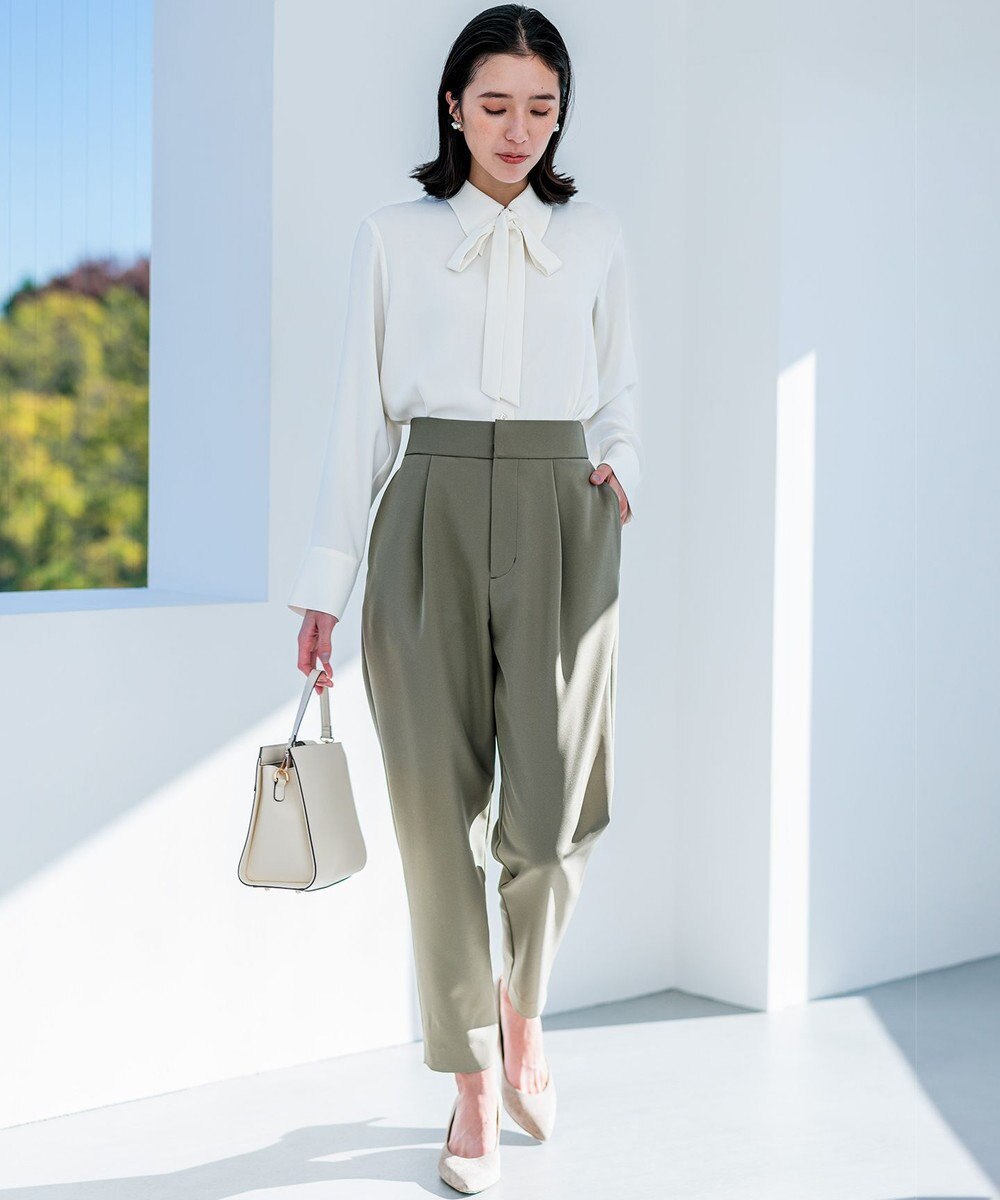 組曲 【洗える・ストレッチ】プランタンカラークロップド パンツ 